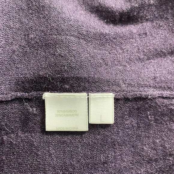 Kokun Back Slit Pop‎ Stripe Crew Neck Bamboo Cashmere Sweater Purple Size Large - Picture 12 of 12